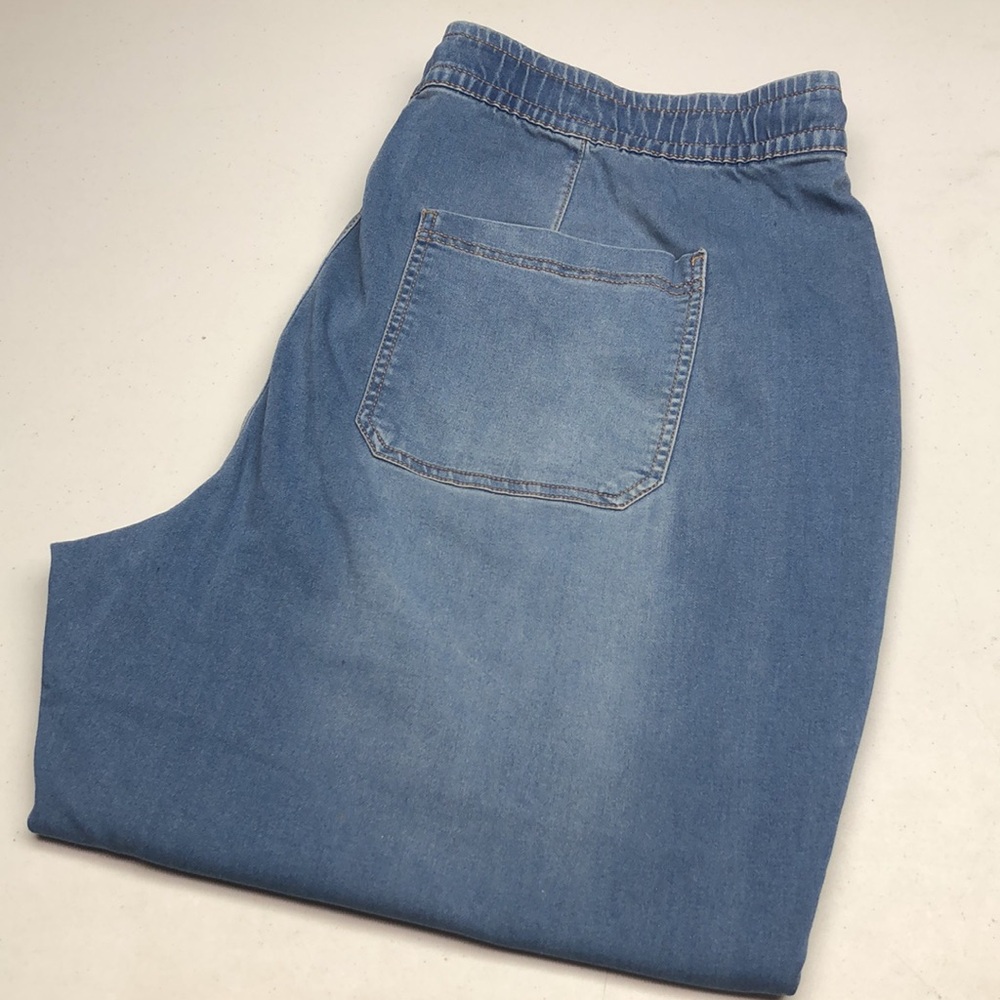 NWT D/C CROP TIE UP BAGGY JEANS  3X ⭐️